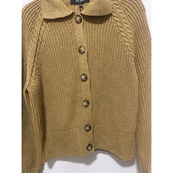 Chloe + Jasmine Brown Acorn Donegal Button Front Cardigan Sweater Size Large NWT - Picture 6 of 9